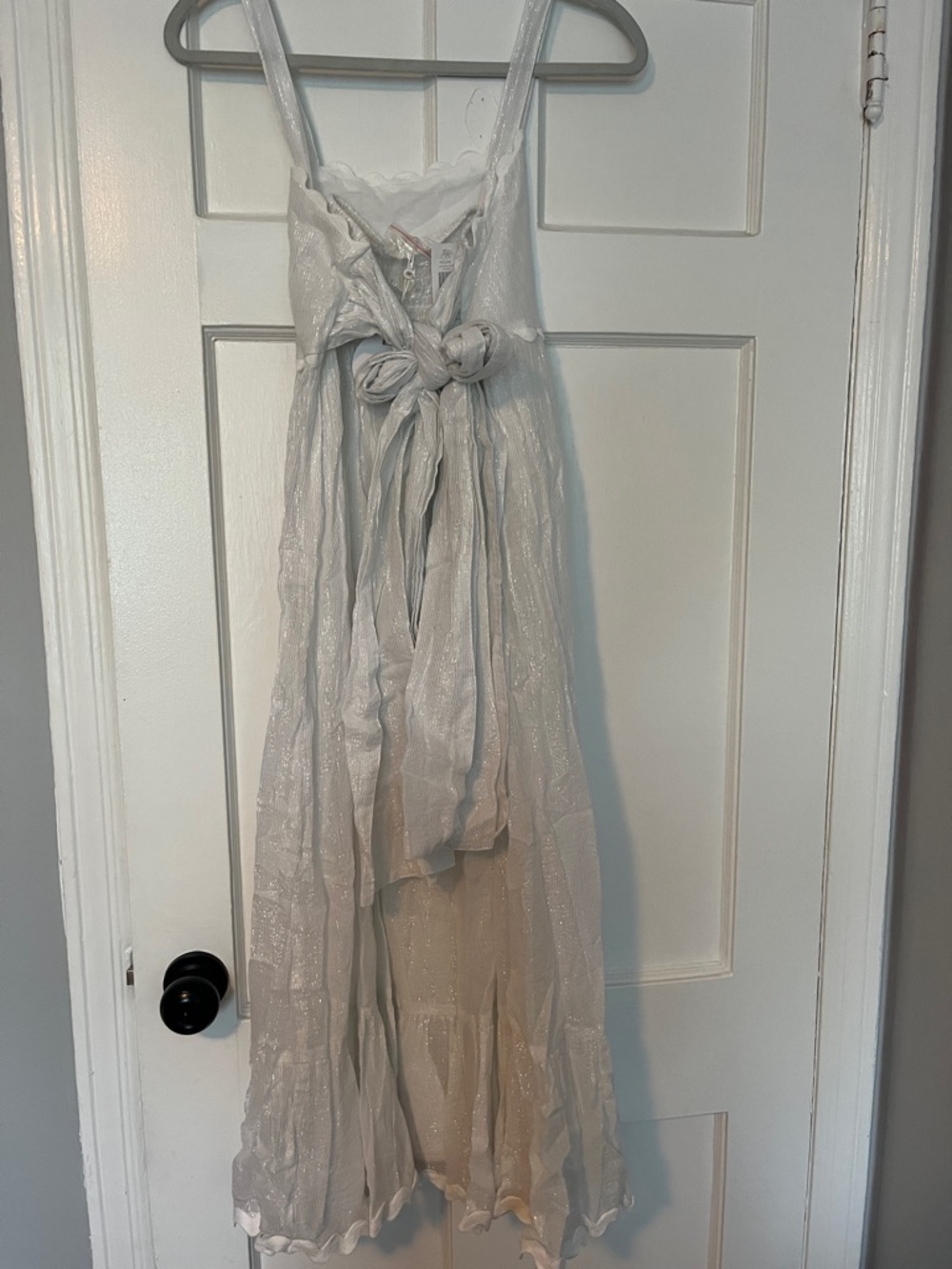 PQ SWIM IVORY EMERY METALLIC RESORT COVERUP DRESS BACK TIE NWT SZ XS/S - Picture 7 of 7